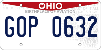 OH license plate GOP0632