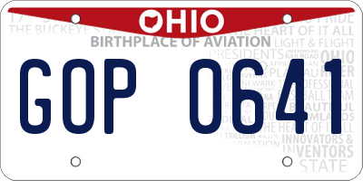 OH license plate GOP0641