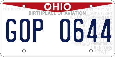 OH license plate GOP0644