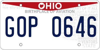 OH license plate GOP0646