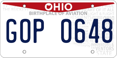 OH license plate GOP0648