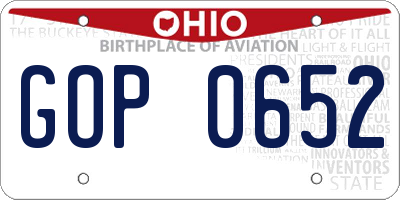 OH license plate GOP0652