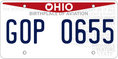 OH license plate GOP0655