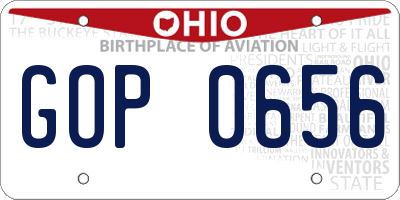 OH license plate GOP0656
