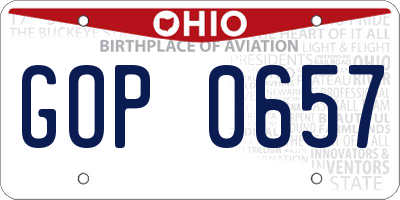 OH license plate GOP0657