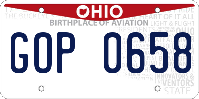 OH license plate GOP0658