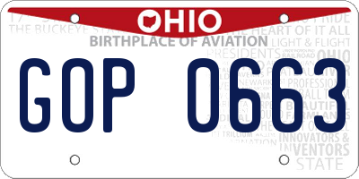 OH license plate GOP0663