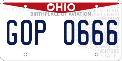 OH license plate GOP0666