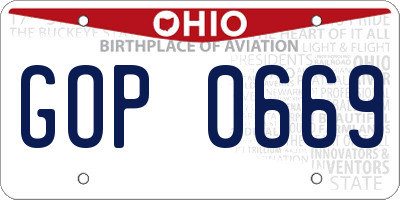 OH license plate GOP0669