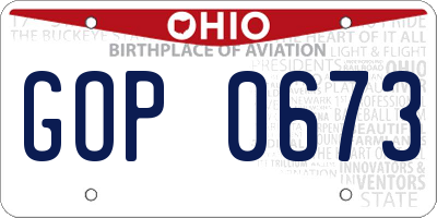 OH license plate GOP0673