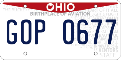 OH license plate GOP0677