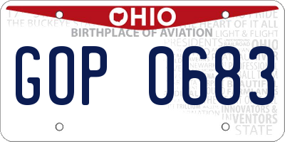 OH license plate GOP0683