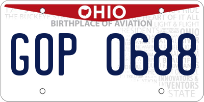OH license plate GOP0688