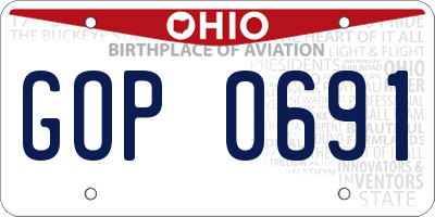 OH license plate GOP0691