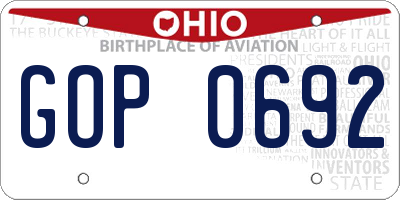 OH license plate GOP0692
