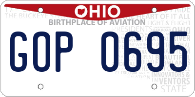 OH license plate GOP0695