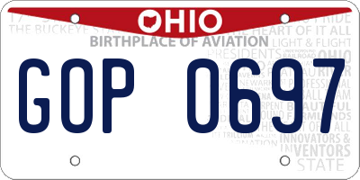 OH license plate GOP0697