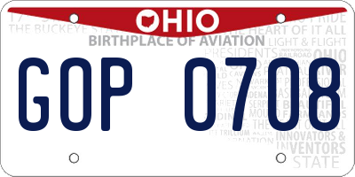 OH license plate GOP0708