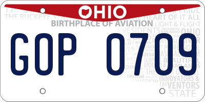 OH license plate GOP0709