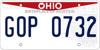 OH license plate GOP0732