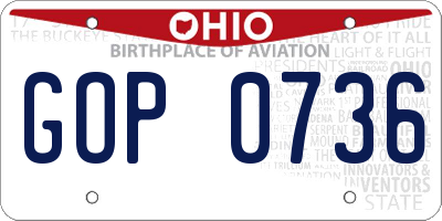 OH license plate GOP0736