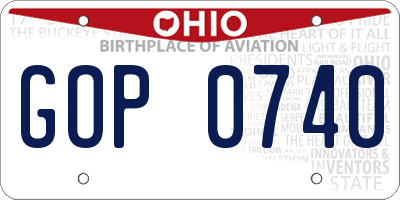 OH license plate GOP0740