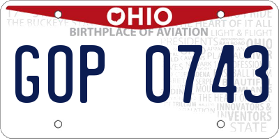 OH license plate GOP0743