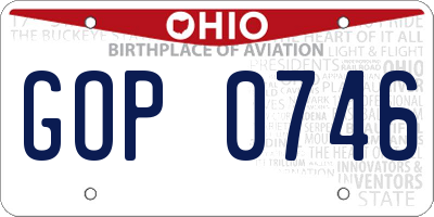 OH license plate GOP0746