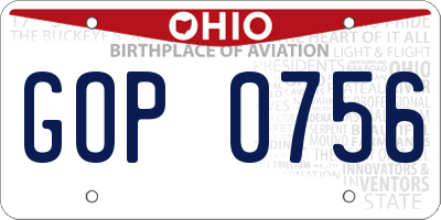 OH license plate GOP0756