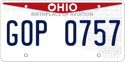 OH license plate GOP0757