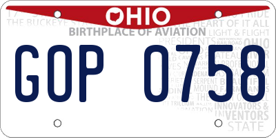 OH license plate GOP0758