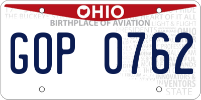 OH license plate GOP0762