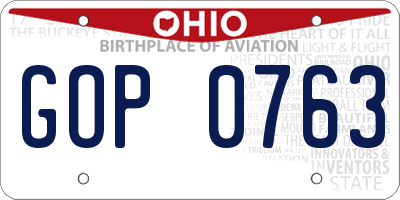 OH license plate GOP0763