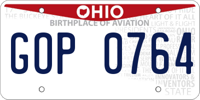 OH license plate GOP0764