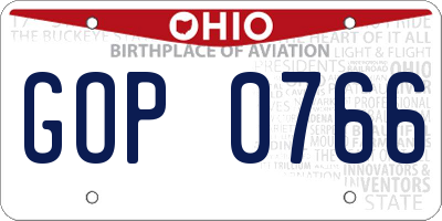 OH license plate GOP0766