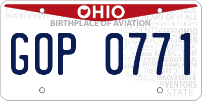 OH license plate GOP0771