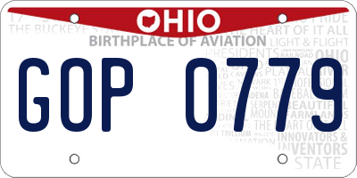 OH license plate GOP0779