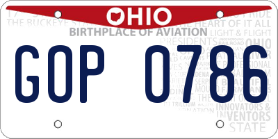 OH license plate GOP0786