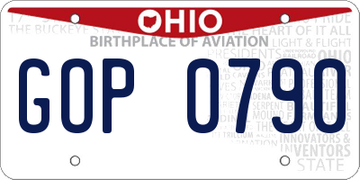 OH license plate GOP0790