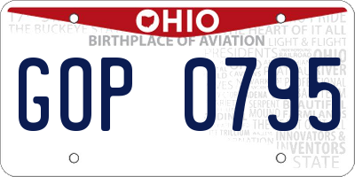 OH license plate GOP0795