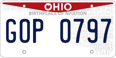 OH license plate GOP0797