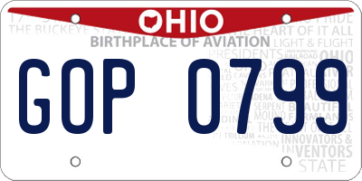 OH license plate GOP0799
