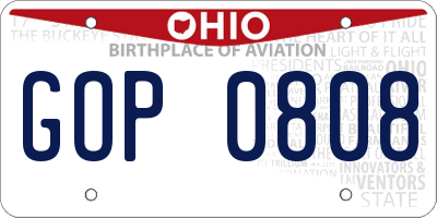 OH license plate GOP0808
