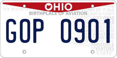 OH license plate GOP0901
