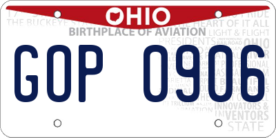 OH license plate GOP0906