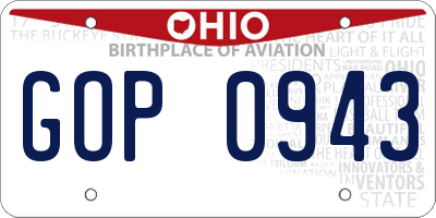 OH license plate GOP0943