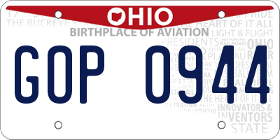 OH license plate GOP0944