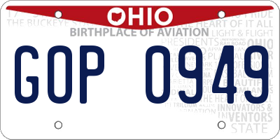 OH license plate GOP0949
