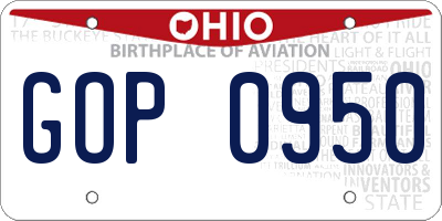 OH license plate GOP0950