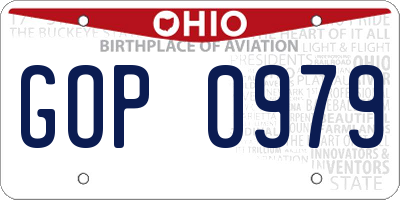 OH license plate GOP0979